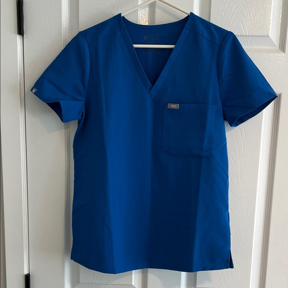 Figs Royal Blue Catarina V-Neck Scrub Top